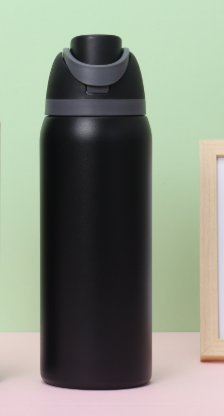Translation missing: en.Black 32oz 304 Stainless Steel Insulated Water Bottle - Dual-Drink Pop-Up Lid