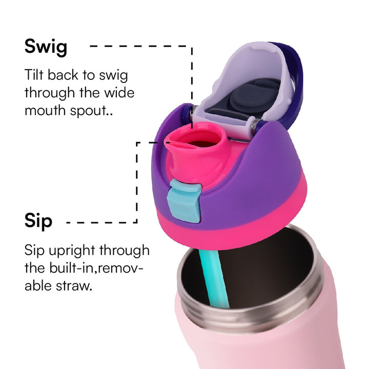 Translation missing: en.Purple 32oz 304 Stainless Steel Insulated Water Bottle - Dual-Drink Pop-Up Lid