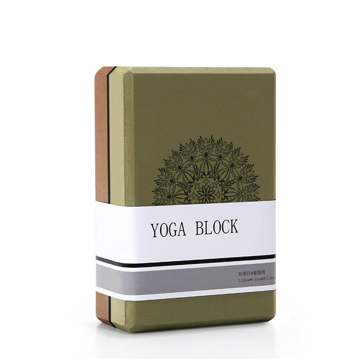 Translation missing: en.Olive Green/Brown High-Density EVA Foam Yoga Block for Support &amp; Stability - Lightweight Non-Slip Brick for Yoga, Pilates &amp; Stretching