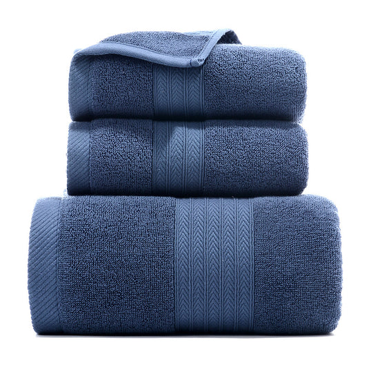 Translation missing: en.Premium Long-Staple Cotton Towel Set - 2 Hand Towels &amp; 1 Bath Towel Gift Bundle(blue)