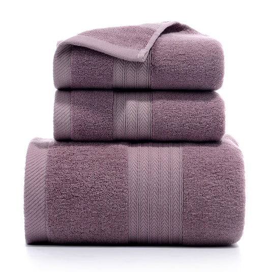 Translation missing: en.Premium Long-Staple Cotton Towel Set - 2 Hand Towels &amp; 1 Bath Towel Gift Bundle(purple)