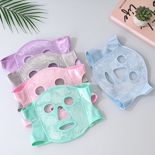Translation missing: en.Pink Reusable Cooling Gel Bead Face Mask and Eye Mask Set - Soothing Therapy for Puffy Eyes, Headaches and Facial Relaxation