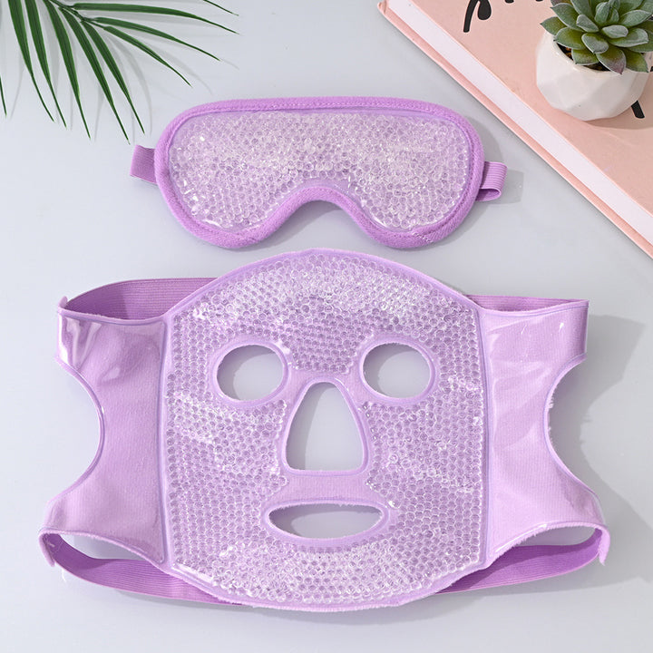 Translation missing: en.Purple Reusable Cooling Gel Bead Face Mask and Eye Mask Set - Soothing Therapy for Puffy Eyes, Headaches and Facial Relaxation