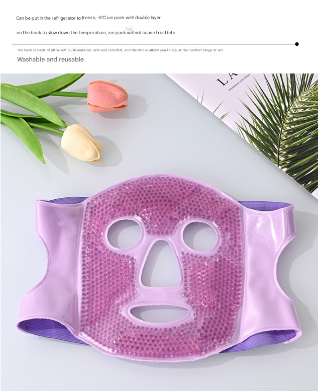 Translation missing: en.Purple Reusable Cooling Gel Bead Face Mask and Eye Mask Set - Soothing Therapy for Puffy Eyes, Headaches and Facial Relaxation