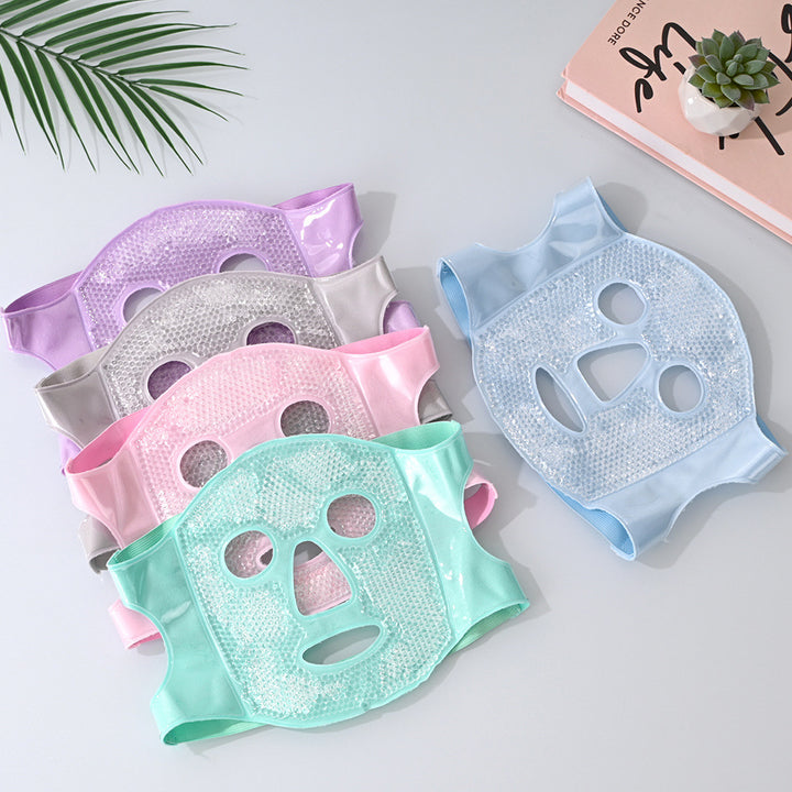 Translation missing: en.Blue Reusable Cooling Gel Bead Face Mask and Eye Mask Set - Soothing Therapy for Puffy Eyes, Headaches and Facial Relaxation