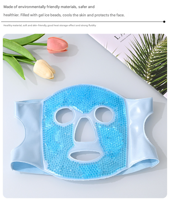Translation missing: en.Green Reusable Cooling Gel Bead Face Mask and Eye Mask Set - Soothing Therapy for Puffy Eyes, Headaches and Facial Relaxation