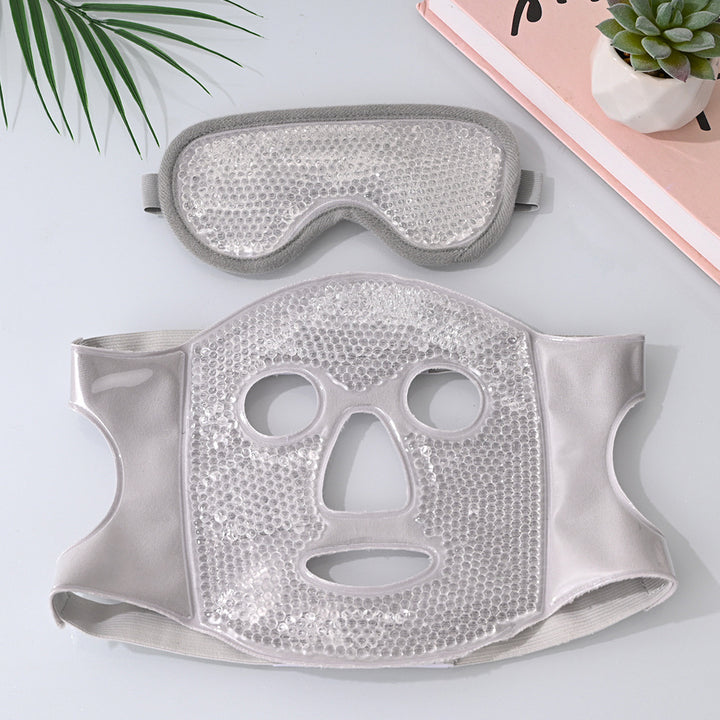 Translation missing: en.Grey Reusable Cooling Gel Bead Face Mask and Eye Mask Set - Soothing Therapy for Puffy Eyes, Headaches and Facial Relaxation