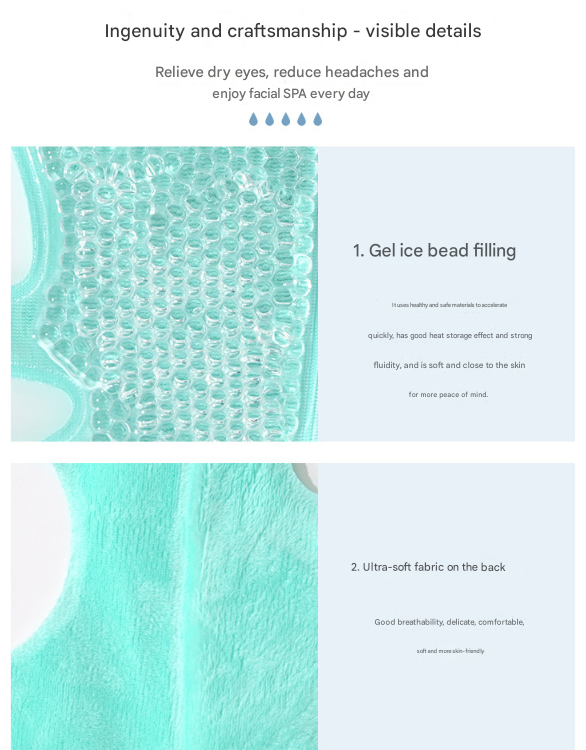 Translation missing: en.Grey Reusable Cooling Gel Bead Face Mask and Eye Mask Set - Soothing Therapy for Puffy Eyes, Headaches and Facial Relaxation