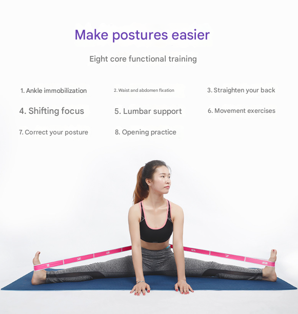 Translation missing: en.Blue and Purple 9-Loop Yoga Stretch Strap - Numbered Band for Flexibility and Physical Therapy