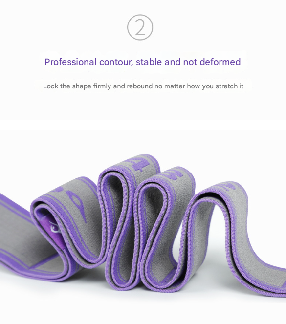 Translation missing: en.Pink and Blue 9-Loop Yoga Stretch Strap - Numbered Band for Flexibility and Physical Therapy
