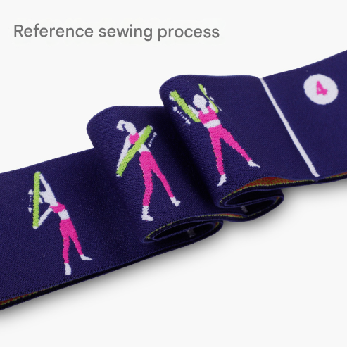 Translation missing: en.Grey Instructional Yoga Stretch Strap with Embroidered Pose Guide - 11-Loop Flexibility Band