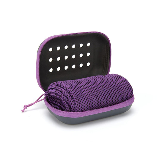 Translation missing: en.2-PCS purple Instant Cooling Towel with EVA Case 30x90cm Breathable Ice Silk Sports Towel Quick Dry for Gym Yoga and Outdoor Workouts