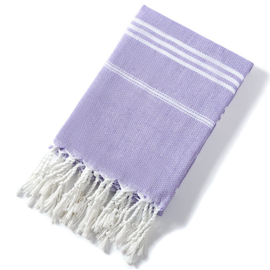 Translation missing: en.3 Pack Turkish Style Beach Towel Set 90x180cm - Quick Dry Lightweight Large Peshtemal Bath Sheet with Tassels - Red, Light Purple &amp; Light Blue