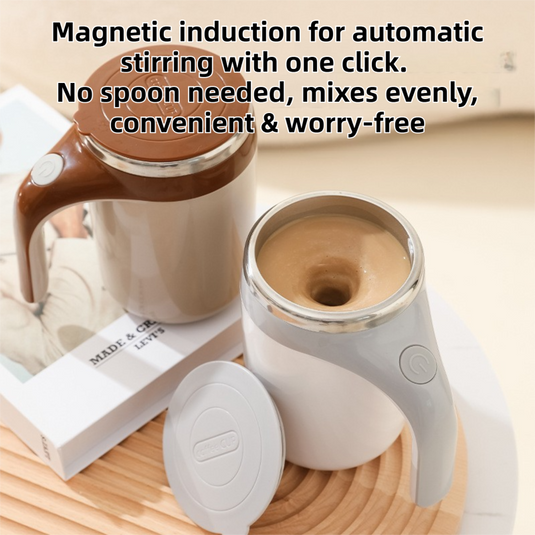 Translation missing: en.380ML White Magnetic Self-Stirring Coffee Mug - USB Charging, Leak-Proof Stainless Steel Electric Mixer Cup for Coffee &amp; Milk