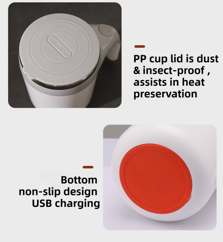 Translation missing: en.380ML Coffee-Brown Magnetic Self-Stirring Coffee Mug - USB Charging, Leak-Proof Stainless Steel Electric Mixer Cup for Coffee &amp; Milk