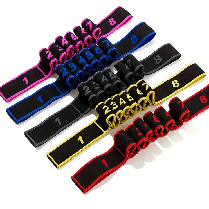 Translation missing: en.Purple 3 Pack Multi-Loop Yoga Stretching Strap with Numbered Sections 90cm Elastic Resistance Band for Dance Pilates Body Sculpting Australian Fitness Gear