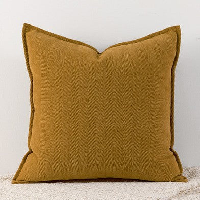 Translation missing: en.Turmeric Nordic Herringbone Chenille Pillowcases 2 Pack 45x45cm for Sofa and Bed Soft Decorative Cushion Covers No Inserts Included Local Standard Fit Home Styling