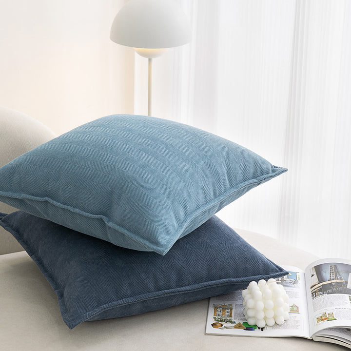 Translation missing: en.Matcha green Nordic Herringbone Chenille Pillowcases 2 Pack 45x45cm for Sofa and Bed Soft Decorative Cushion Covers No Inserts Included Local Standard Fit Home Styling