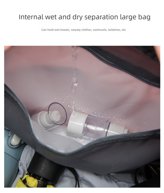Translation missing: en.Large Travel Duffle Bag Gym Sports Weekender with Shoe Compartment Wet Pocket Lightweight Carry On Luggage Bag (Grey)