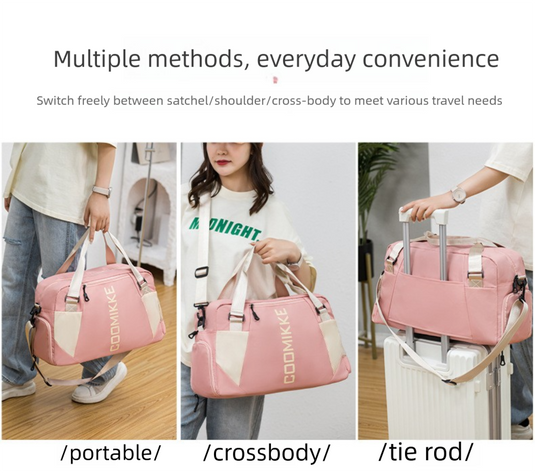 Translation missing: en.Large Travel Duffle Bag Gym Sports Weekender with Shoe Compartment Wet Pocket Lightweight Carry On Luggage Bag (Black)