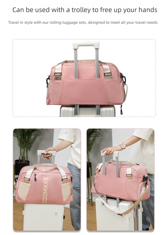Translation missing: en.Large Travel Duffle Bag Gym Sports Weekender with Shoe Compartment Wet Pocket Lightweight Carry On Luggage Bag (Blue)