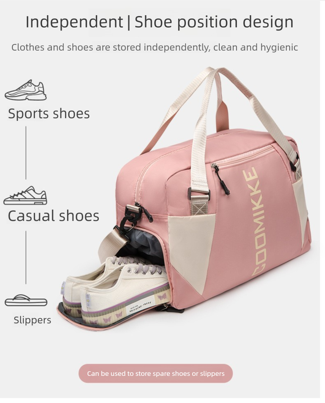 Translation missing: en.Large Travel Duffle Bag Gym Sports Weekender with Shoe Compartment Wet Pocket Lightweight Carry On Luggage Bag (Blue)