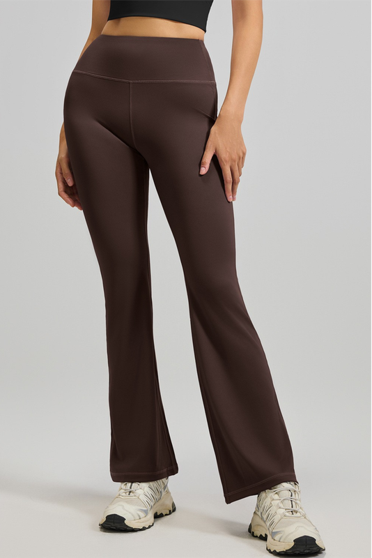 Translation missing: en.XXL Coffee High-Waisted Flared Yoga Pants – Sculpting &amp; Slimming Fitness Leggings