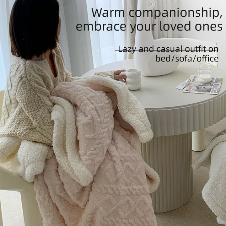 Translation missing: en.Purple 180*200cm Double Blanket, Taffeta Fleece Blanket, Thick Winter Quilt, Lambswool Coral Fleece Small Blanket, Office Nap Blanket, Sofa Cover Blanket, Bedding, Machine Washable