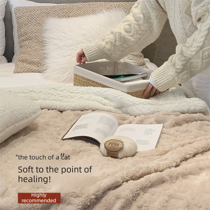 Translation missing: en.Purple 180*200cm Double Blanket, Taffeta Fleece Blanket, Thick Winter Quilt, Lambswool Coral Fleece Small Blanket, Office Nap Blanket, Sofa Cover Blanket, Bedding, Machine Washable