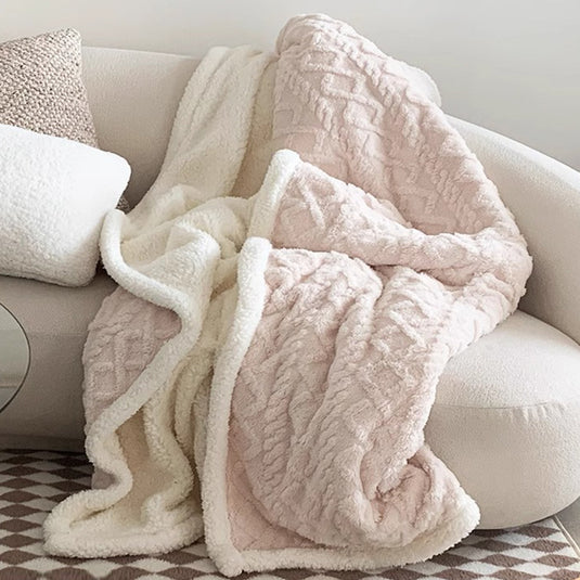 Translation missing: en.Blue 180*200cm Double Blanket, Taffeta Fleece Blanket, Thick Winter Quilt, Lambswool Coral Fleece Small Blanket, Office Nap Blanket, Sofa Cover Blanket, Bedding, Machine Washable
