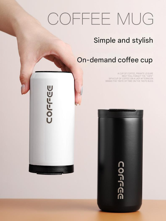 Translation missing: en.Black Stainless Steel Coffee Mug 500ml Vacuum Insulated Travel Cup 8 Hours Heat Retention Leak-Proof Lid 304 Food-Grade Steel Portable Office Car Tumbler Reusable Gift Cup