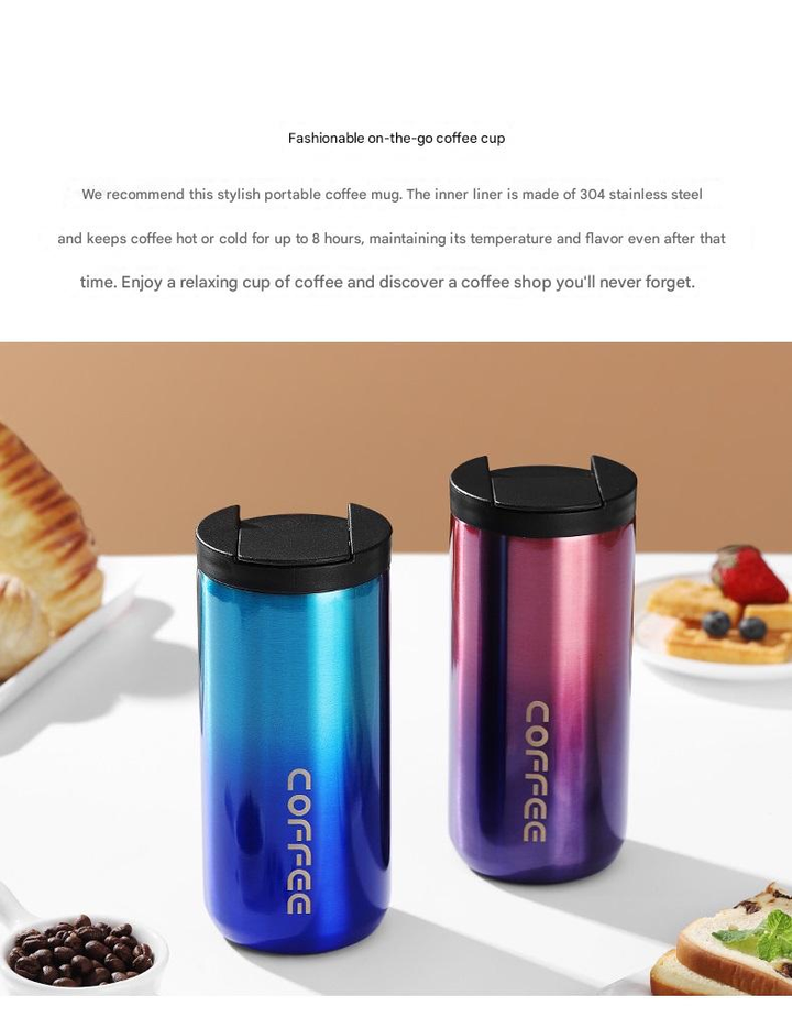 Translation missing: en.Black Stainless Steel Coffee Mug 500ml Vacuum Insulated Travel Cup 8 Hours Heat Retention Leak-Proof Lid 304 Food-Grade Steel Portable Office Car Tumbler Reusable Gift Cup