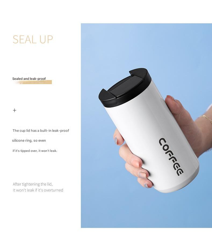 Translation missing: en.Gradient Red Stainless Steel Coffee Mug 500ml Vacuum Insulated Travel Cup 8 Hours Heat Retention Leak-Proof Lid 304 Food-Grade Steel Portable Office Car Tumbler Reusable Gift Cup