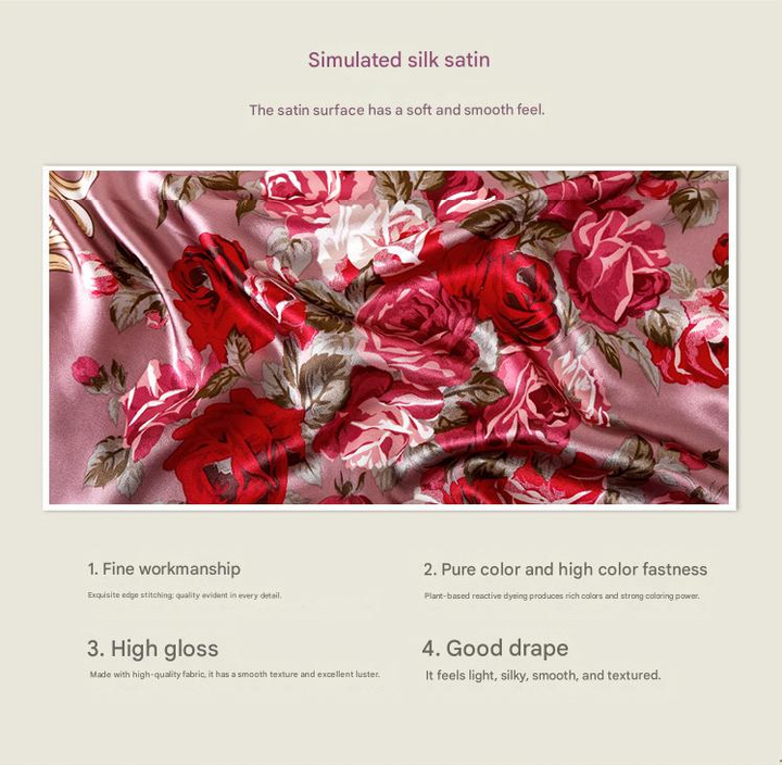 Translation missing: en.Blue Dragonfly and Lotus Flower Painting Elegant 90x90cm Satin Silk Scarf for Women - Double-Sided Printed Square Headscarf Shawl Wrap - Lightweight Versatile Fashion Accessory for Mother's Day Gift