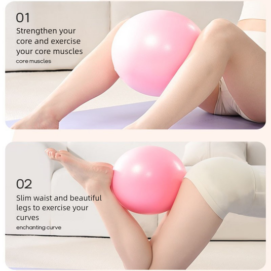 Translation missing: en.Blue Anti-Burst Yoga Exercise Ball with Manual Hand Pump - 25cm Stability Ball for Pilates Core Workouts