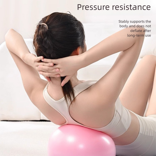 Translation missing: en.Pink Anti-Burst Yoga Exercise Ball with Manual Hand Pump - 25cm Stability Ball for Pilates Core Workouts