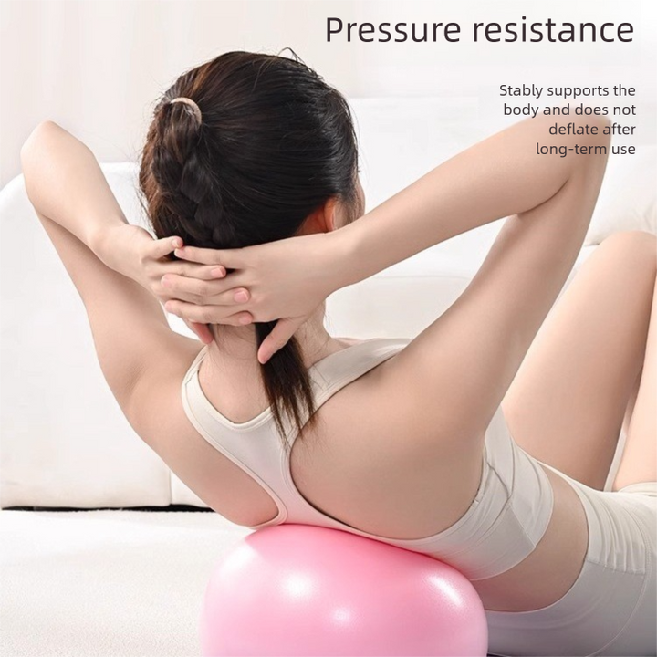 Translation missing: en.Pink Anti-Burst Yoga Exercise Ball with Manual Hand Pump - 25cm Stability Ball for Pilates Core Workouts
