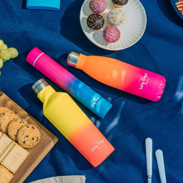 Translation missing: en.Lazy Dayz 300ml Slimline Insulated Drink Bottle - Yellow Peach Ombre