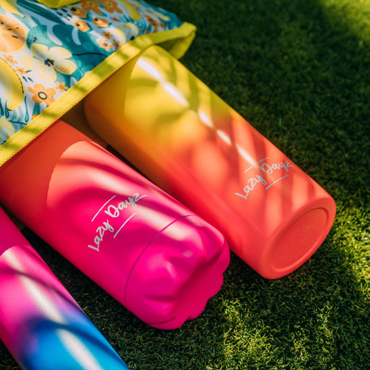 Translation missing: en.Lazy Dayz 300ml Slimline Insulated Drink Bottle - Yellow Peach Ombre
