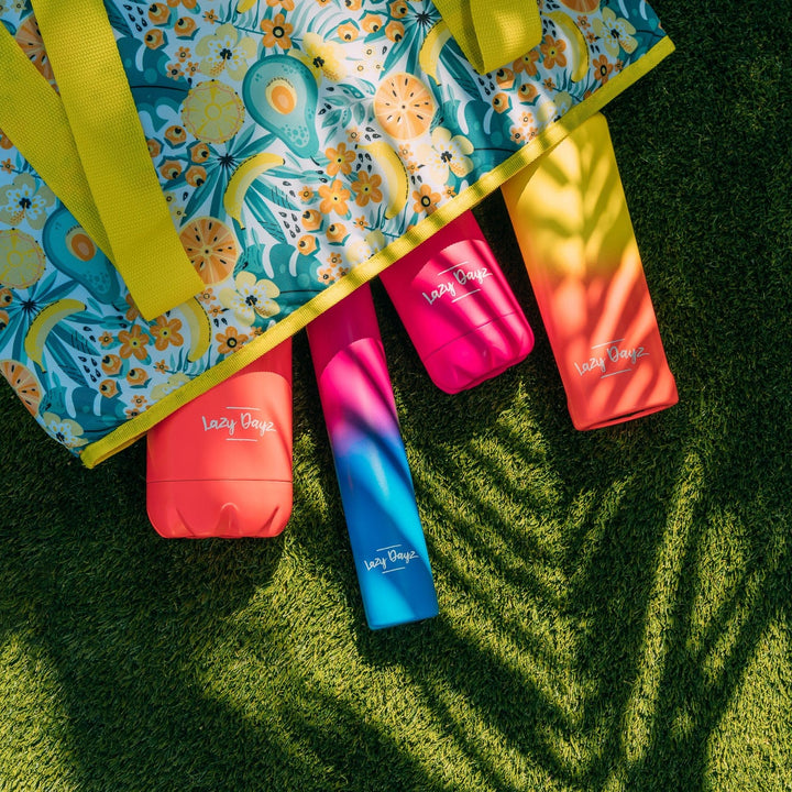 Translation missing: en.Lazy Dayz 300ml Slimline Insulated Drink Bottle - Yellow Peach Ombre