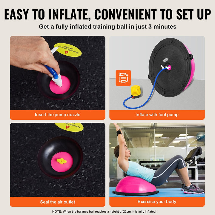Translation missing: en.VEVOR Half Exercise Ball Trainer, 23 inch, Pink