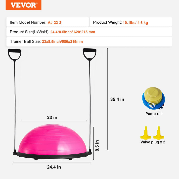 Translation missing: en.VEVOR Half Exercise Ball Trainer, 23 inch, Pink