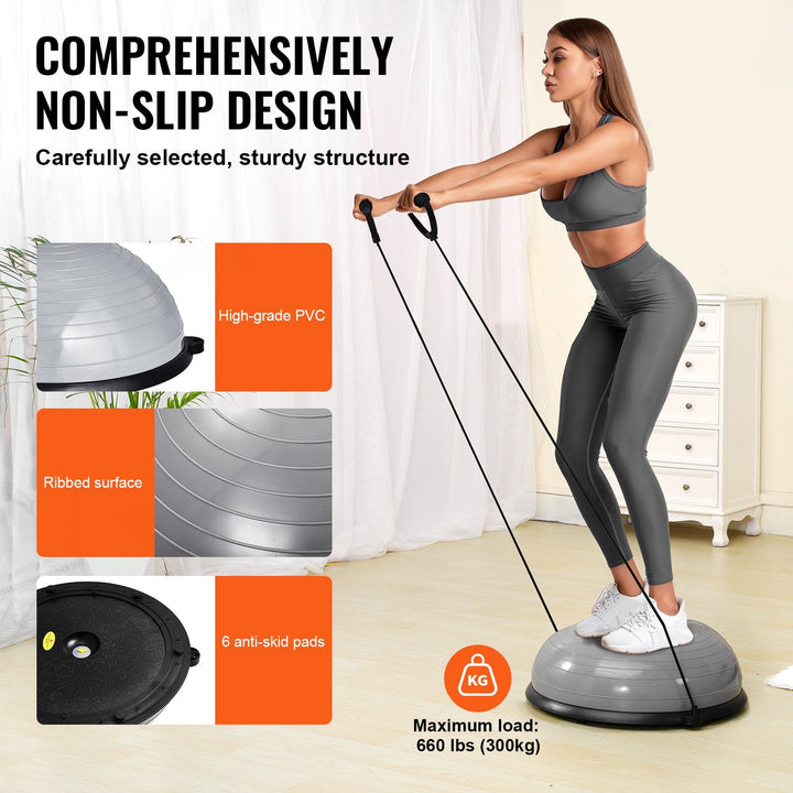 Translation missing: en.VEVOR Half Exercise Ball Trainer, 23 inch, Gray
