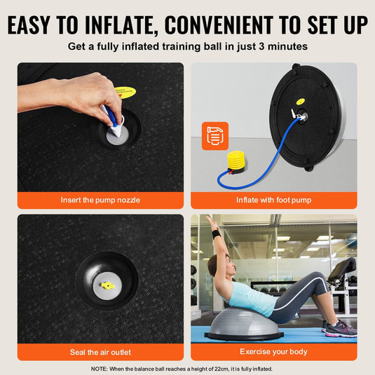 Translation missing: en.VEVOR Half Exercise Ball Trainer, 23 inch, Gray