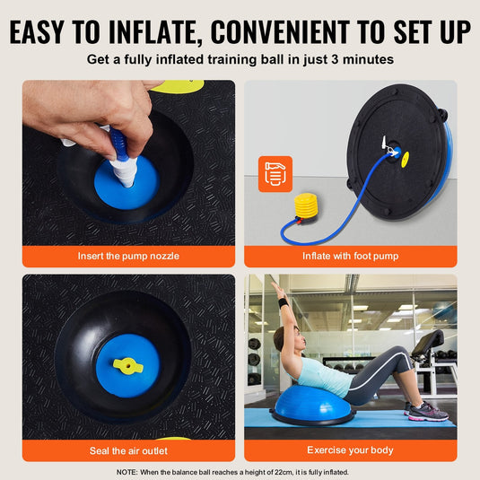 Translation missing: en.VEVOR Half Exercise Ball Trainer, 23 inch, Blue