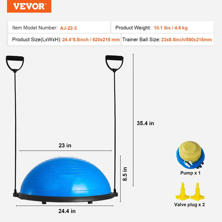 Translation missing: en.VEVOR Half Exercise Ball Trainer, 23 inch, Blue