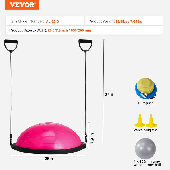 Translation missing: en.VEVOR Half Exercise Ball Trainer, 26 inch, Pink