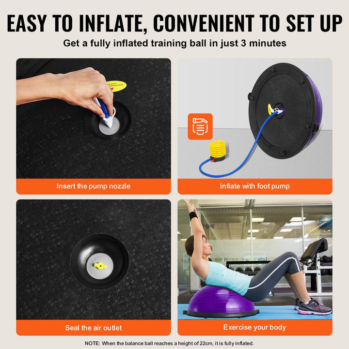 Translation missing: en.VEVOR Half Exercise Ball Trainer, 23 inch, Purple