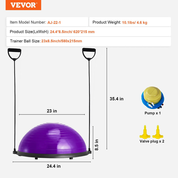 Translation missing: en.VEVOR Half Exercise Ball Trainer, 23 inch, Purple