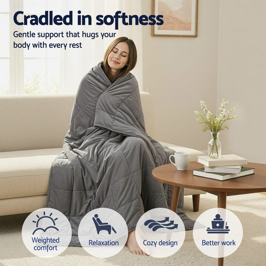 Translation missing: en.Giselle 9KG Weighted Blanket Adults Kid Anti Anxiety Gravity Blankets Sherpa Fleece